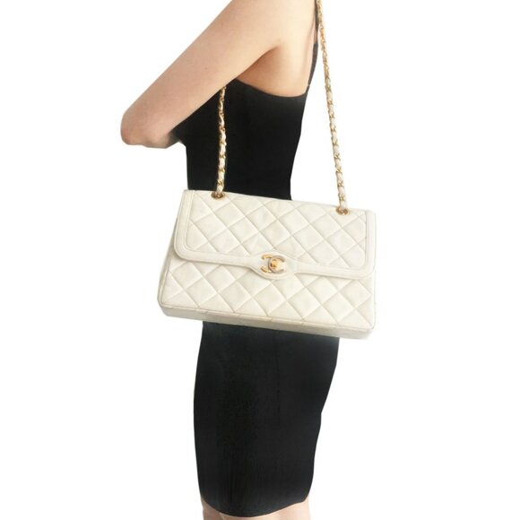 Authentic CHANEL CC 24K Paris Limited Double Flap Bag Lambskin Matelasse Chain - Picture 1 of 16